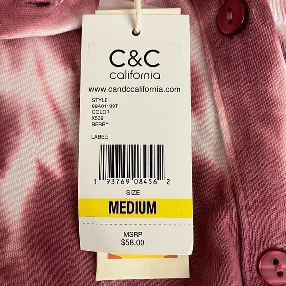 C&C California Berry Tie-Died Crop Top / SZ: M / NWT - Picture 7 of 7